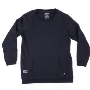 KONUS Crewneck Sweatshirt Mens Large Quilted Raglan Black Streetwear‎ Techwear
